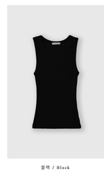 Muse Stretchy Ribbed Round Neck Sleeveless / 4 Colors