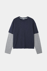 No.1495 レイヤースリーブクロップTシャツ (3color)