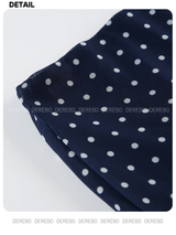 Navy Dotted Lace Chiffon Long Skirt
