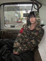 VER PATCH NUMBERING CAMO HOODED ZIP-UP