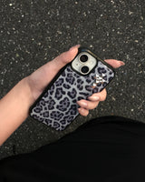 [MADE] レオパードスタッドフォーンケース_グレー