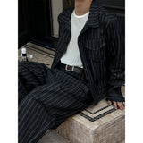 [SET UP가능] Stripe trucker denim jacket