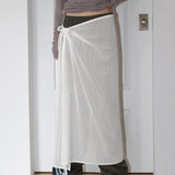 Tinine Line See-Through Wrapped Layered Strap Long Skirt