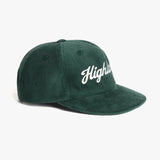 ビックサイズ XL HIGH コーデュロイキャップ ダークグリーン