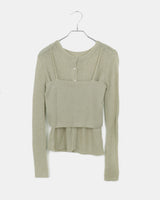 Durren V-Neck Layered Bustier Cardigan