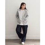 ヌーヴェルヴァーグフーディージップアップ (GREY)