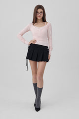 Amelie Lace layered top, Pink