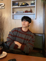Cozy stripe brush knit