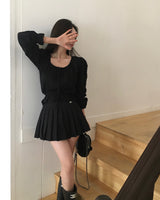 [MADE] Lower, frill long sleeve blouse