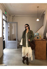 ケーキシフォンアンバランスドミディスカート