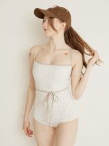 FLOWER STRING RIBBON MONOKINI - IVORY