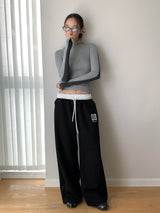 ナンバーバンディングワイドスウェットパンツ
