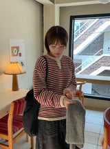 Malden Hairy Stripe Button Knit