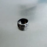 Carved Layer Wide Ring
