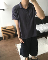 Koul Slub Collar Short Sleeve T