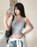 Betty Studded Crop Halter Sleeveless
