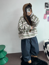 TWO PINTUCK RIVET BELT BALLOON LONG PANTS 🤎🖤💙3COLOR