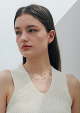 [925 silver] Un.silver.160 / flat soir necklace