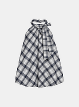 Check Ribbon Halter Blouse