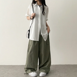 Lori Linen Oversized Fit Short Sleeve Shirt Shirt