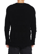 EMPTY KNIT BLACK HOODIE