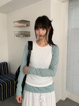 ダソーンノースリーブレイヤードTシャツセット