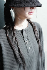 Ball chain] cherry ribbon necklace