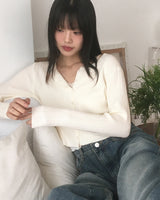 Halve Twisted Round Knit Cardigan