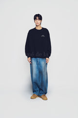 24FW アップサイドダウンロゴナッピングズリースウェットシャツブラック