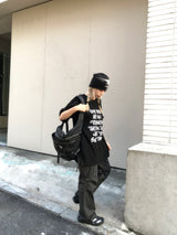 オーバーサイズフィットピープルレターリングTシャツ