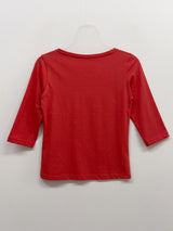 Boatneck Cotton Three Quarter T-shirt