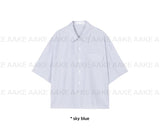 STRIPE CROP HALF SHIRT