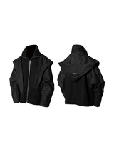 RELABEL 24AW Butterfly-Touch Machete Cuffs Masked Hooded Knit Denim Patchwork Cotton Jacket