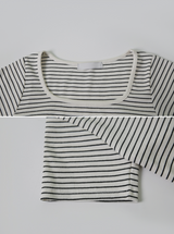 Border Square Slim Short Sleeve T-Shirt (3color)