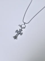 antique cross cubic necklace