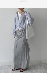 Melon Stripe Hood Shirt