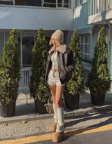 Cable Folding Knit Shorts