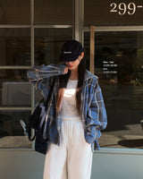 [ORIGINAL] Plain Hooded Check Shirt
