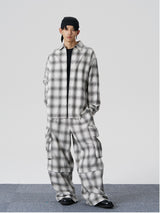 FMACM Two-in-One Side-Pocket Check Trousers