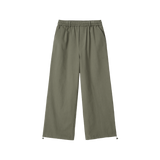Essential Twill String Banding Wide Pants - KHAKI