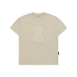 [24SS] ベアアップリケピグメントウォッシングショートスリーブTシャツ（ベージュ）