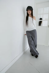 slim raglan off-shoulder top(4colors)