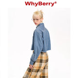 WhyBerry 22AW "Bai with denim" ショートシャツジャケット、レトロフリンジデニムシャツ