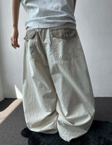 Jepeni Dot Back Detail Balloon Cotton Pants 3color