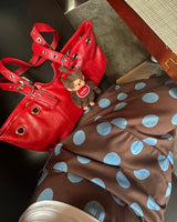 Punching Eyelet Buckle Baguette Shoulder Bag