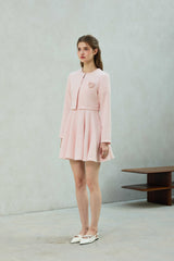LANI TWEED CARDIGAN / PINK