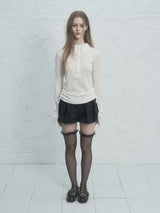 RIVET BUTTON HOODIE TOP