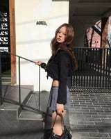 Pleated wrap skirt pants