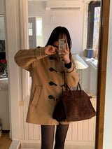 [MADE/3 Ounce Quilted Lining] Keden Wool Buckle Half Coat