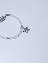 All surgical steel milky gemstone star bracelet
